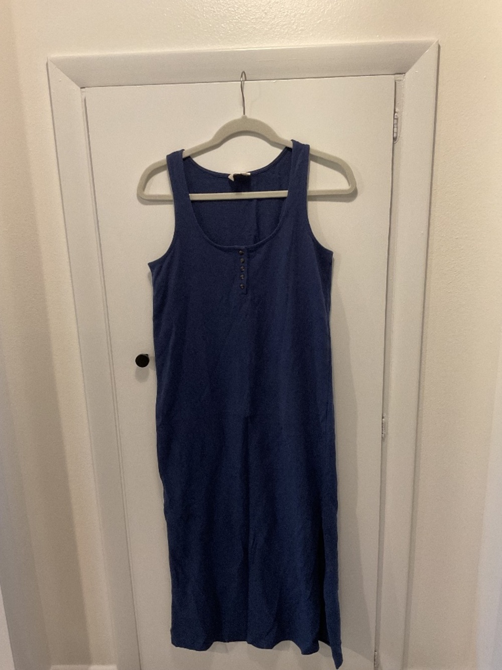 Sezane Midi Blue Cotton Dress, Size Small